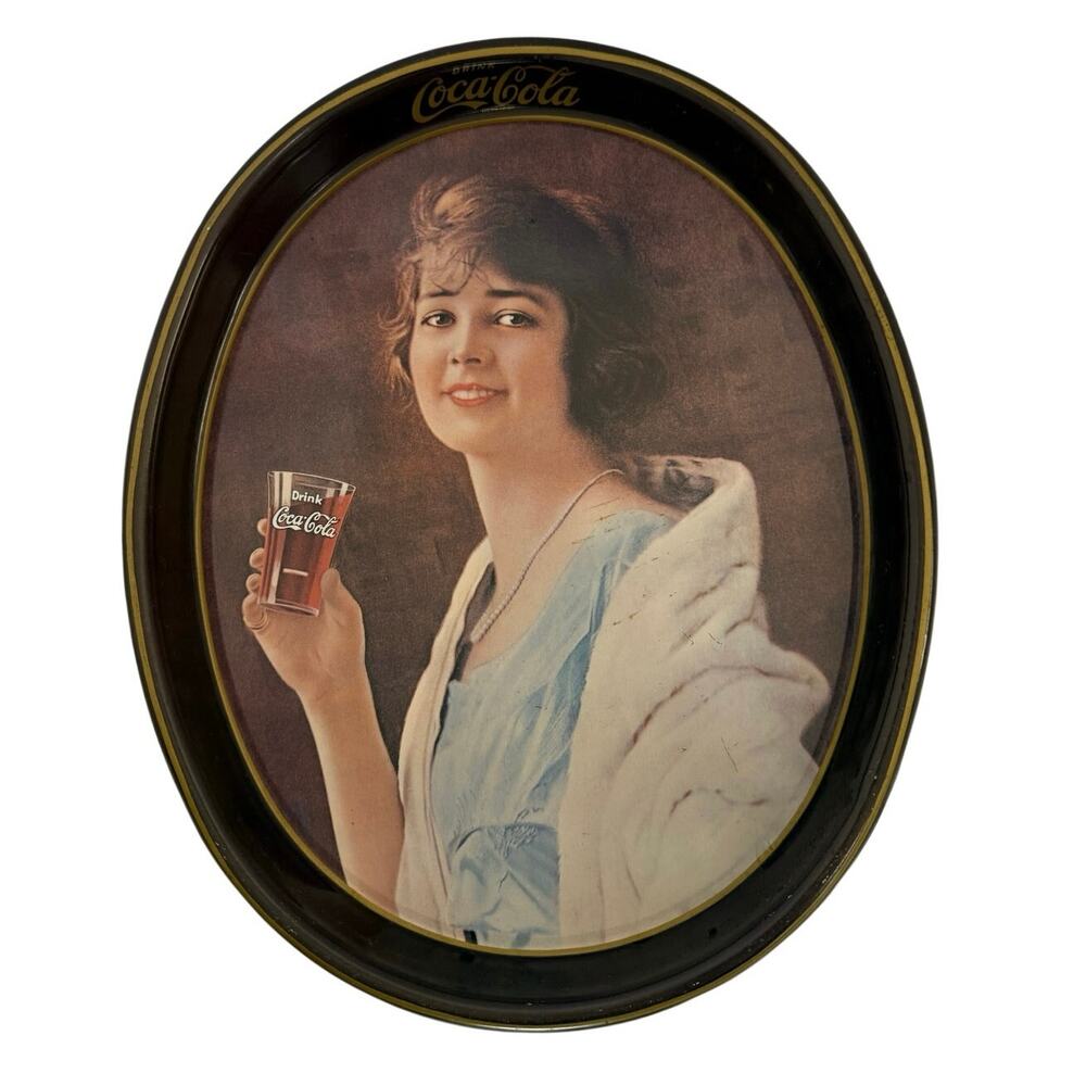 Vintage 1973 Coca-Cola 1923 Flapper Girl Metal Beverage Serving Tray